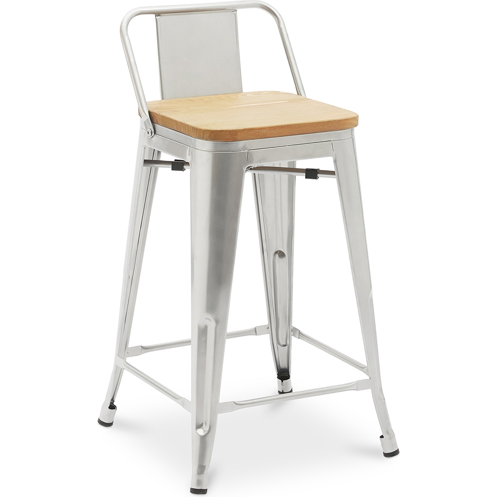  Buy Bar Stool with Backrest - Industrial Design - Wood & Steel - 60cm - New Edition - Stylix Steel 60125 - in the EU