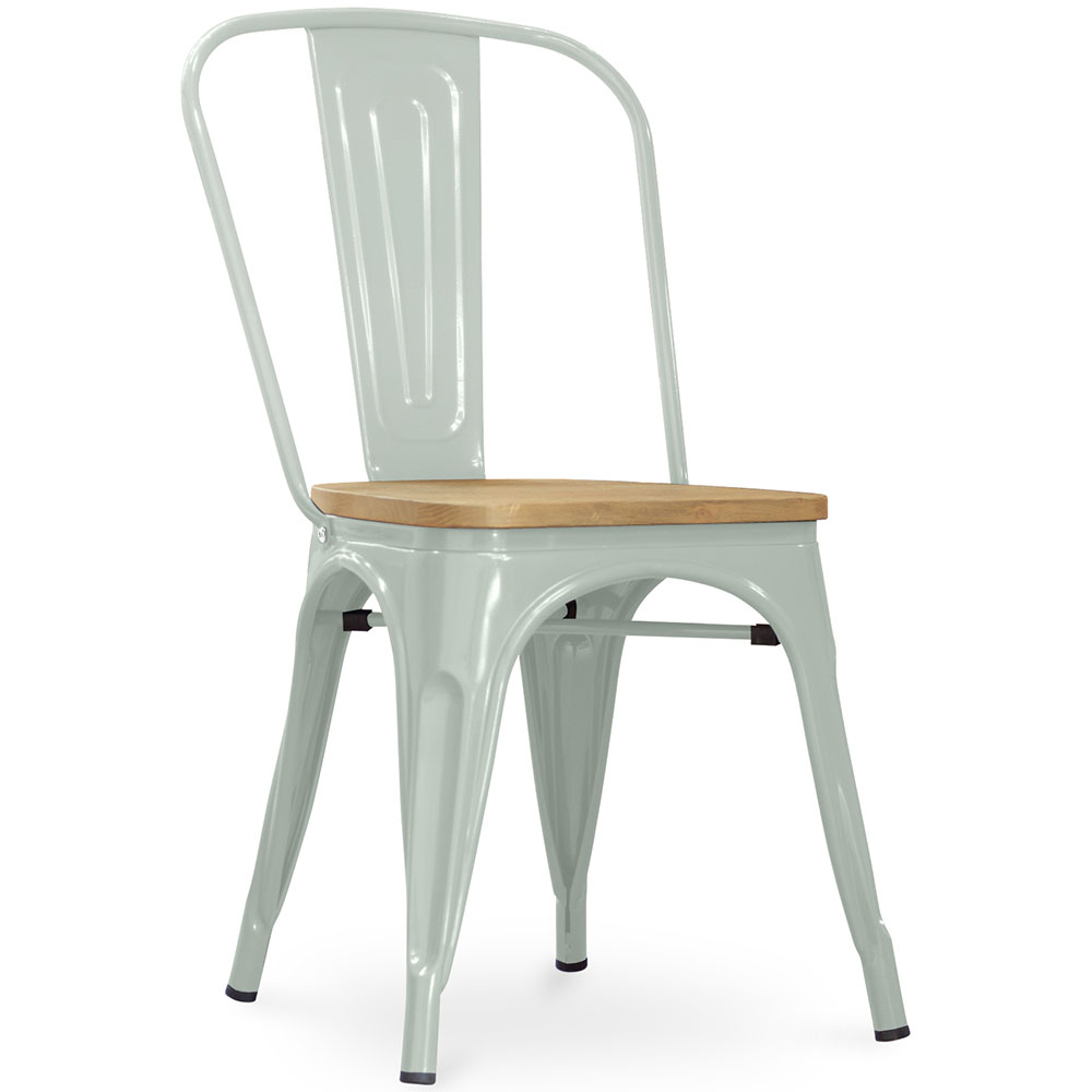  Buy Dining Chair - Industrial Design - Steel and Wood - New Edition - Stylix Pale Green 60123 - in the EU
