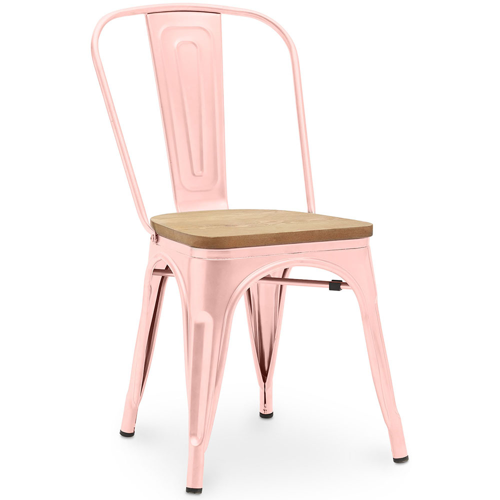  Buy Dining Chair - Industrial Design - Steel and Wood - New Edition - Stylix Pastel orange 60123 - in the EU