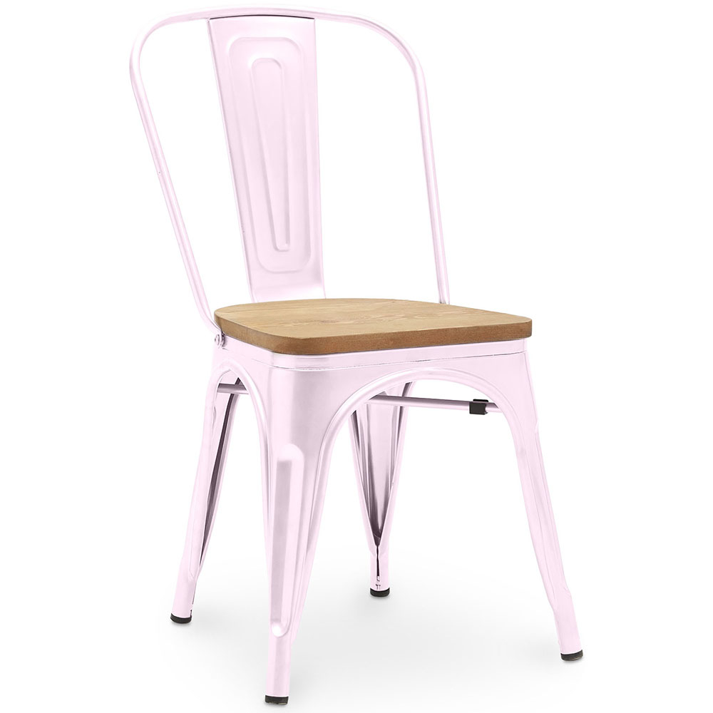 Buy Dining Chair - Industrial Design - Steel and Wood - New Edition - Stylix Pastel pink 60123 - in the EU