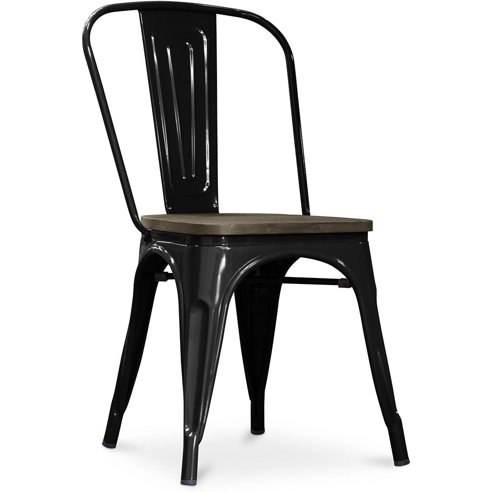  Buy Dining Chair - Industrial Design - Steel and Wood - New Edition - Stylix Black 60124 - in the EU