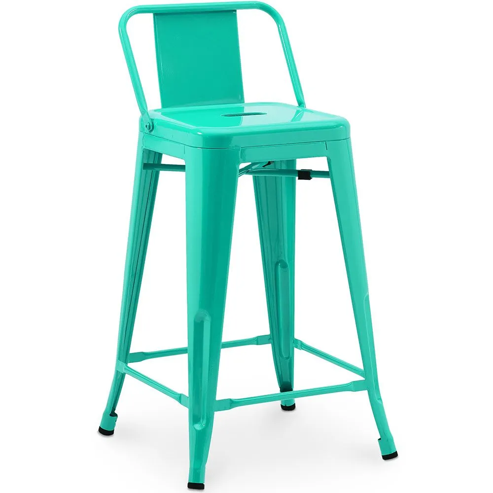 Bar Stool with Backrest - Industrial Design - 60cm - New Edition - Stylix image 8