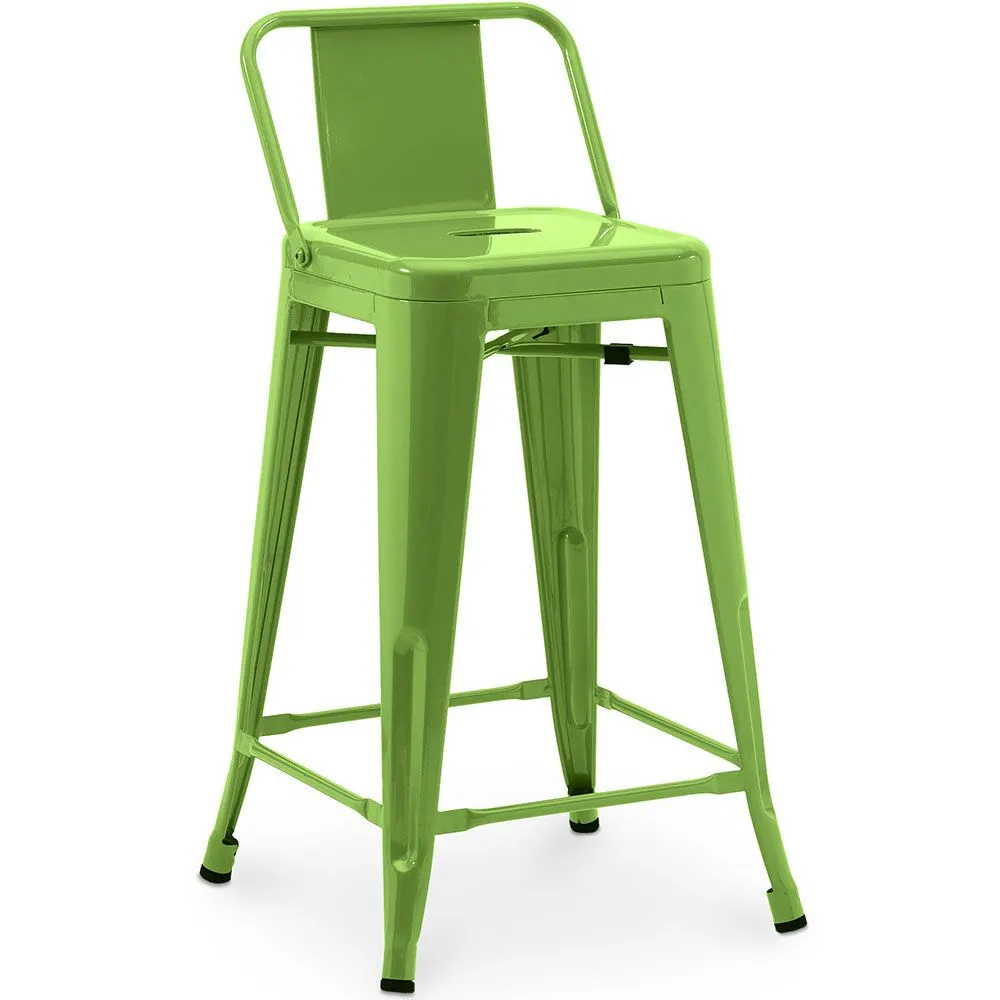 Bar Stool with Backrest - Industrial Design - 60cm - New Edition - Stylix image 8