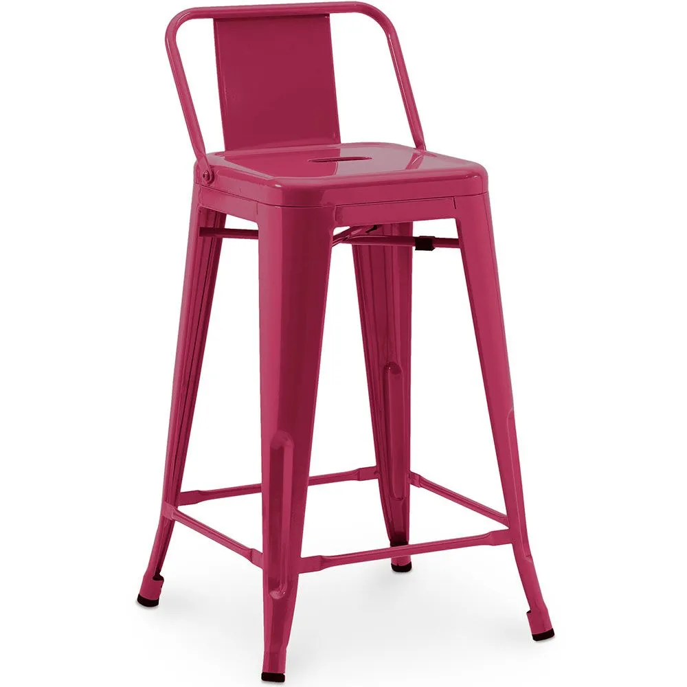 Bar Stool with Backrest - Industrial Design - 60cm - New Edition - Stylix image 8