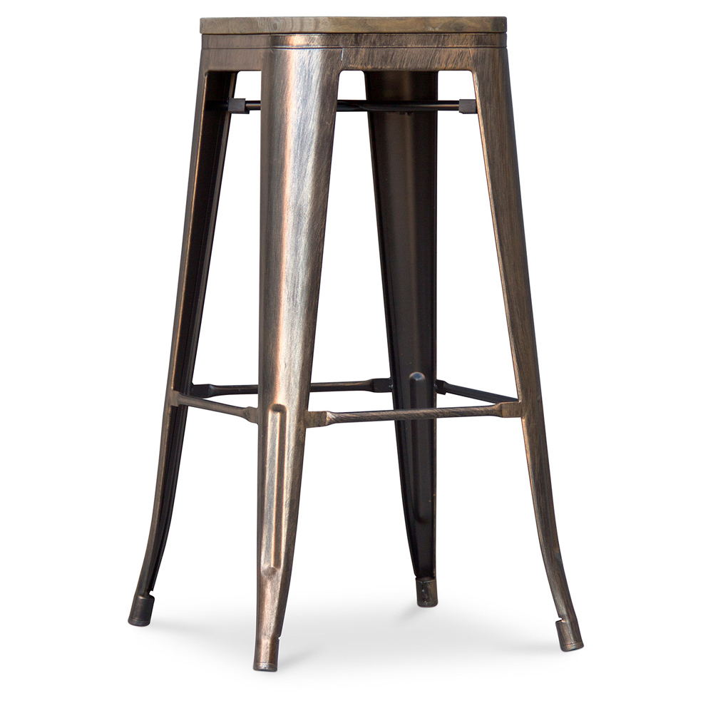  Buy Bar Stool - Industrial Design - Wood & Steel - 76 cm - New Edition- Stylix Metallic bronze 60137 - in the EU