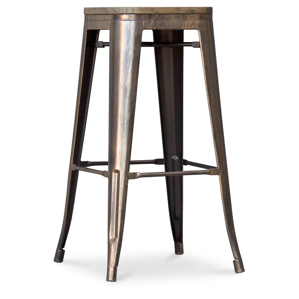 Bar Stool - Industrial Design - Wood & Steel - 76 cm - New Edition- Stylix image 8