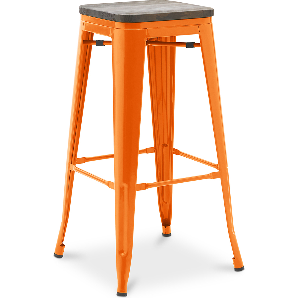  Buy Bar Stool - Industrial Design - Wood & Steel - 76 cm - New Edition- Stylix Orange 60137 - in the EU