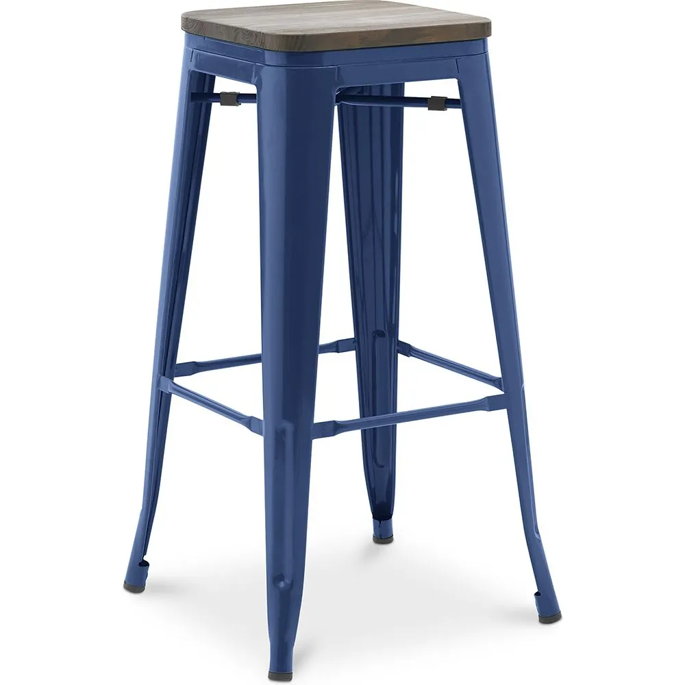 Bar Stool - Industrial Design - Wood & Steel - 76 cm - New Edition- Stylix image 8