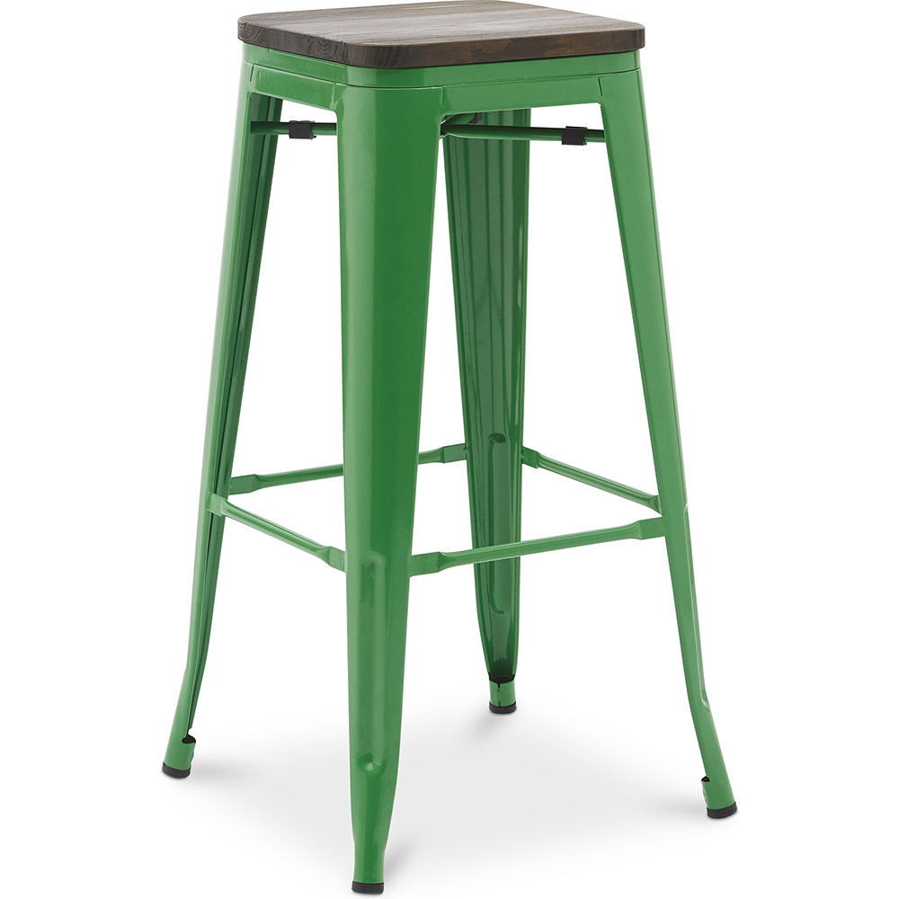 Buy Bar Stool - Industrial Design - Wood & Steel - 76 cm - New Edition- Stylix Green 60137 - in the EU