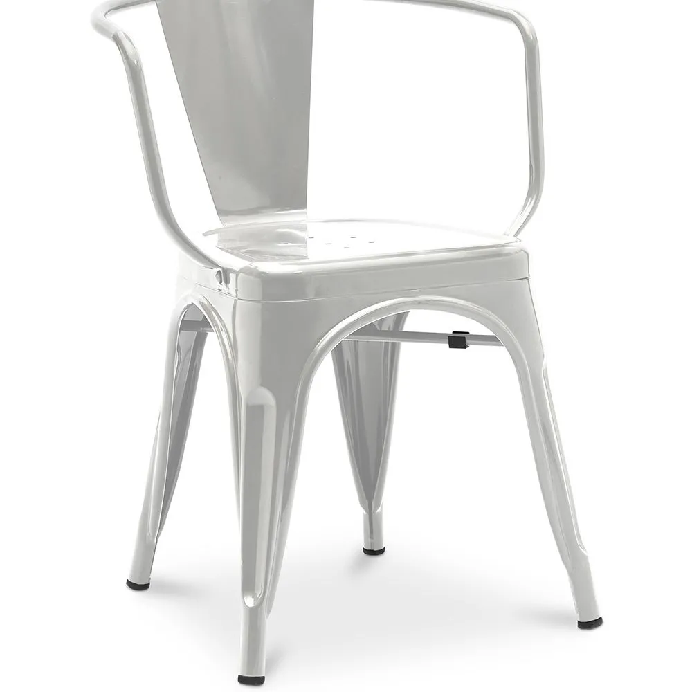 Dining Chair with Armrests - Industrial Design - Steel - New Edition - Stylix image 8