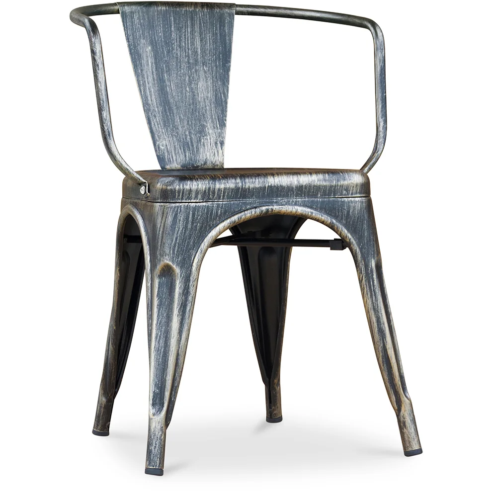 Dining Chair with Armrests - Industrial Design - Steel - New Edition - Stylix image 8