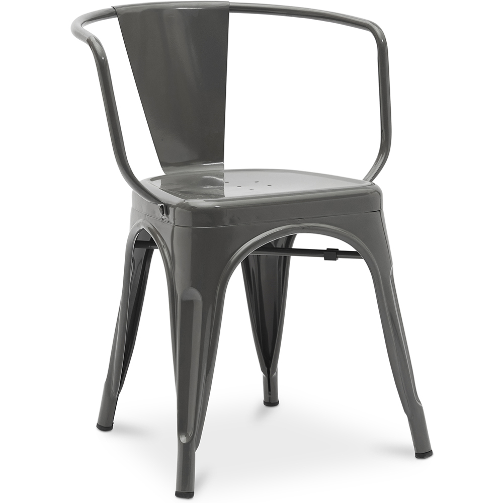  Buy Dining Chair with Armrests - Industrial Design - Steel - New Edition - Stylix Dark grey 60140 - in the EU