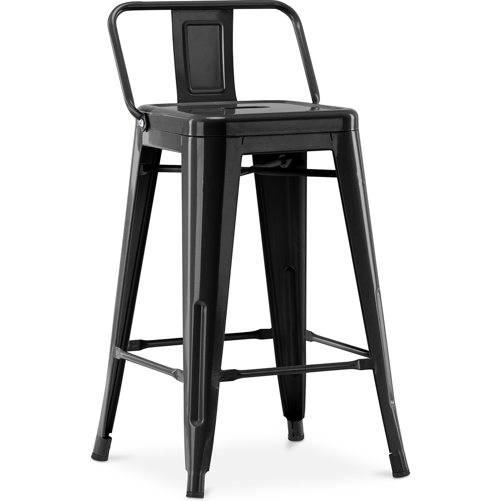  Buy Stylix stool with small backrest - 60cm Black 58409 - in the EU