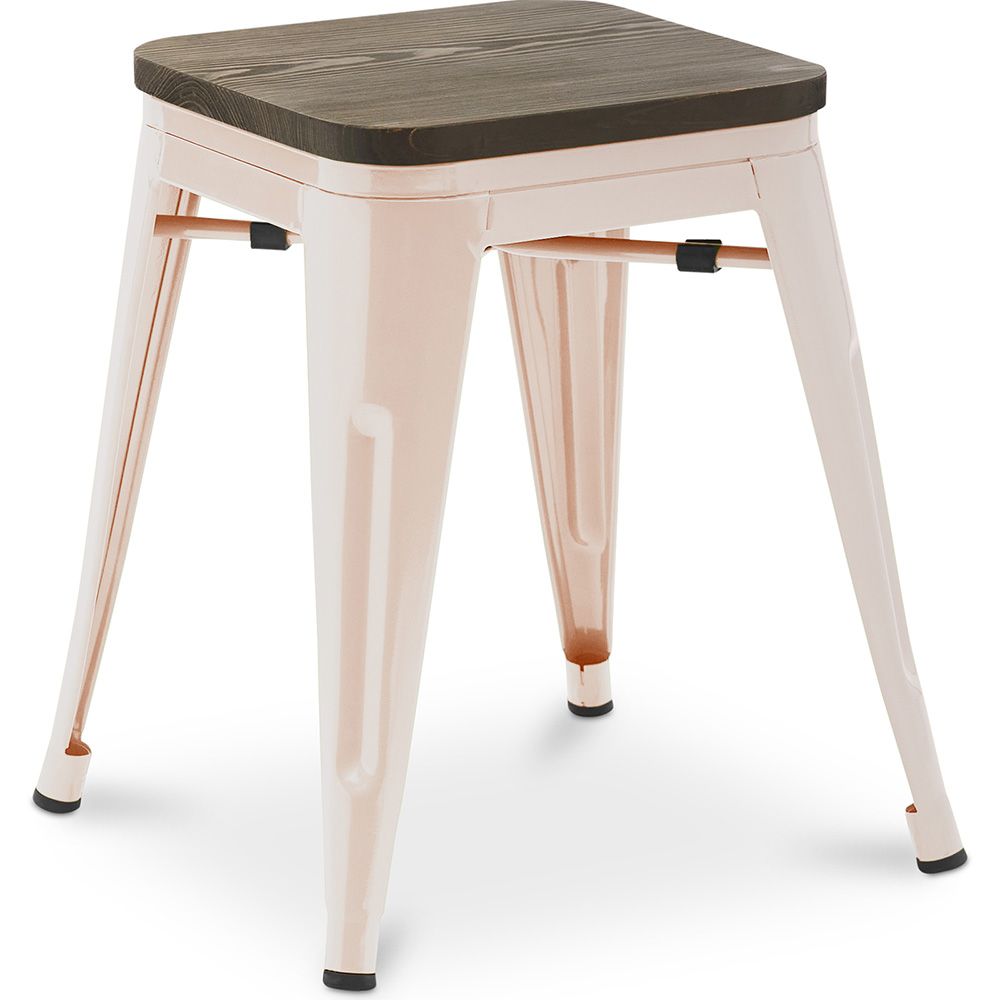 Industrial Design Bar Stool - Wood & Steel - 45cm - New Edition - Stylix image 8