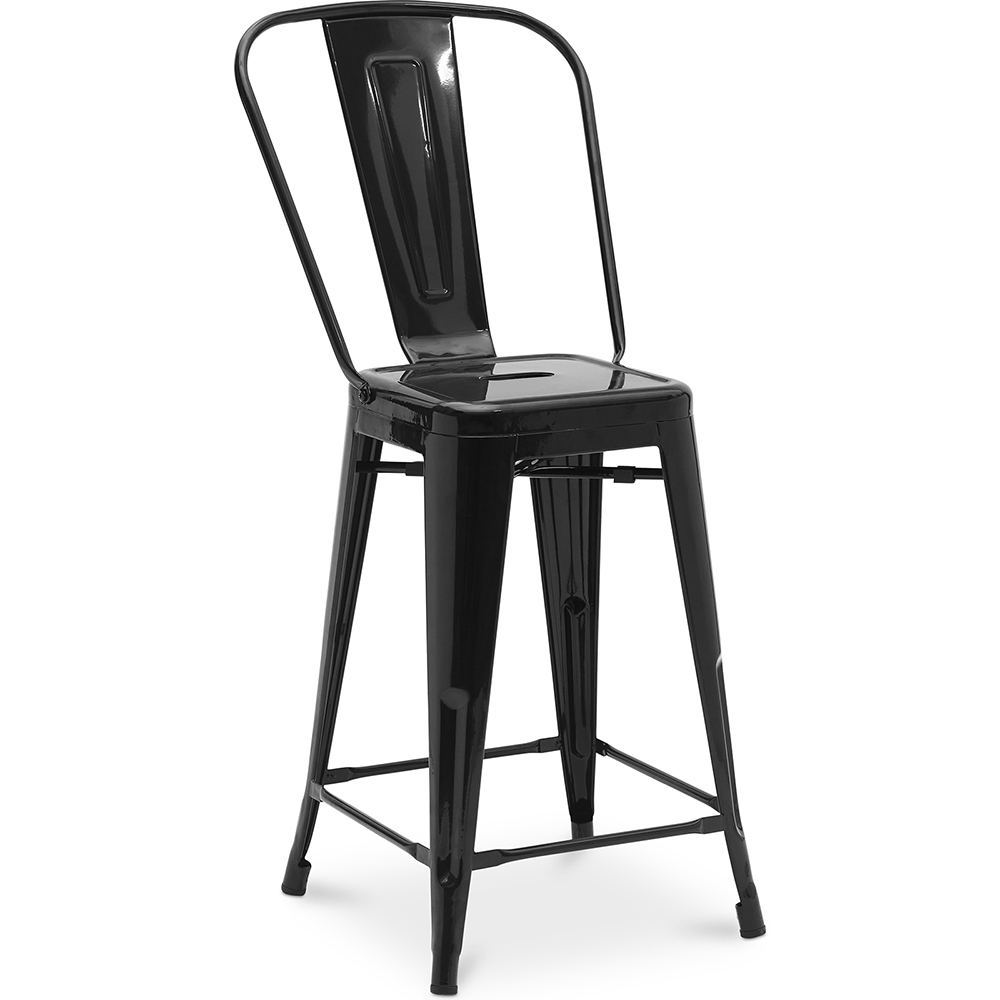  Buy Bar Stool with Backrest - Industrial Design - 60cm - New Edition - Stylix Black 60146 - in the EU