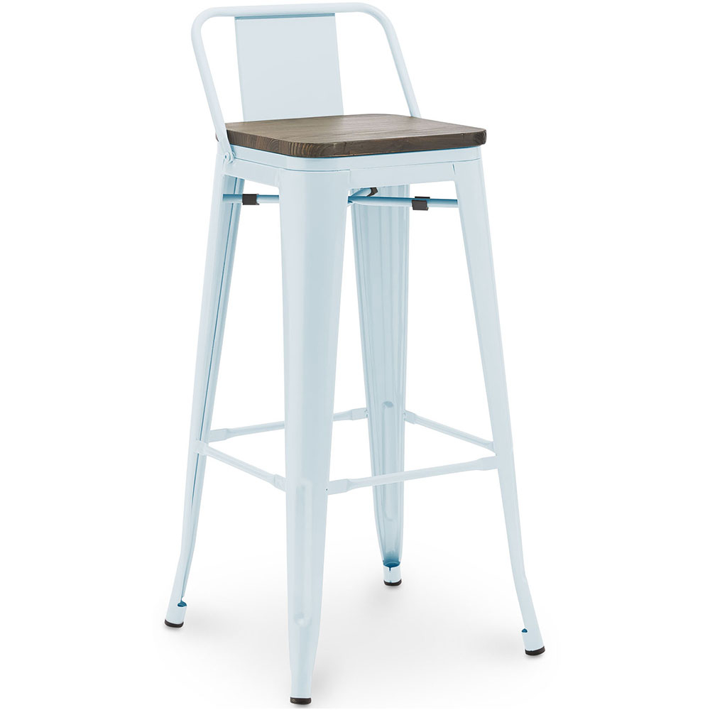  Buy Bar Stool - Industrial Design - Wood and Steel - 76cm - Stylix Light blue 60150 - in the EU