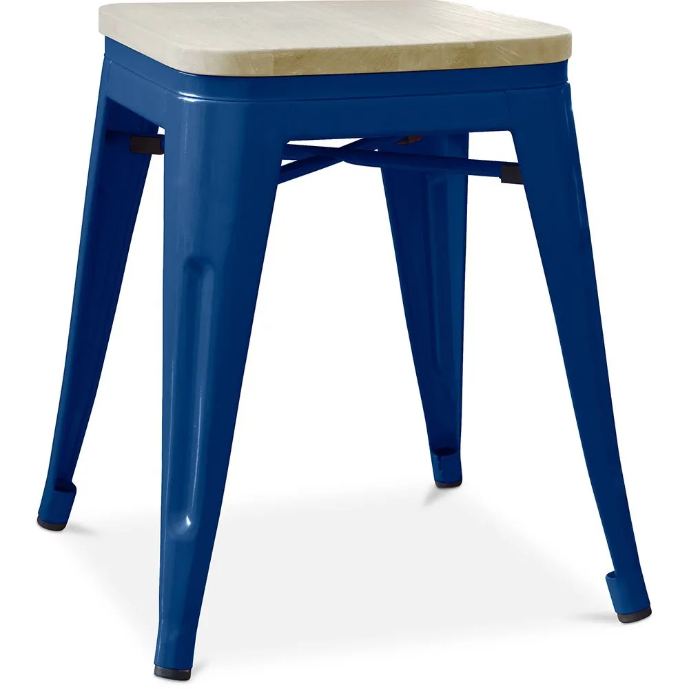 Industrial Design Bar Stool - Wood & Steel - 45cm - New Edition - Stylix image 8