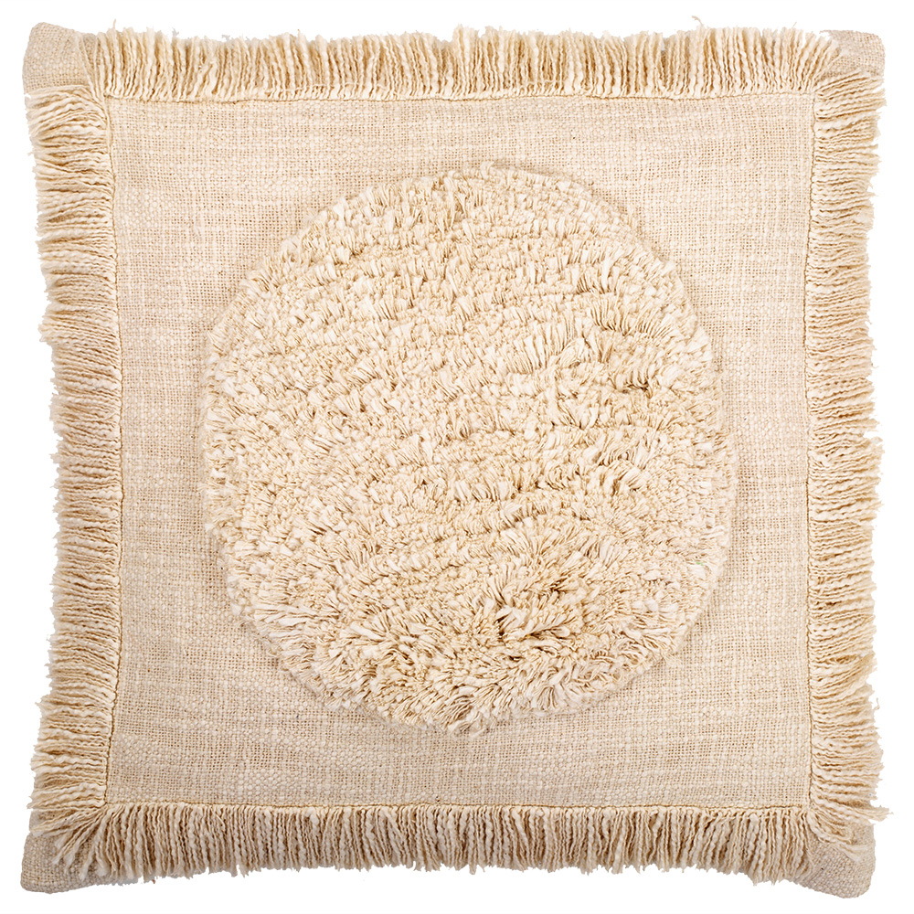  Buy Square Cotton Cushion in Boho Bali Style, cover + filling - Eva White 60177 - in the EU