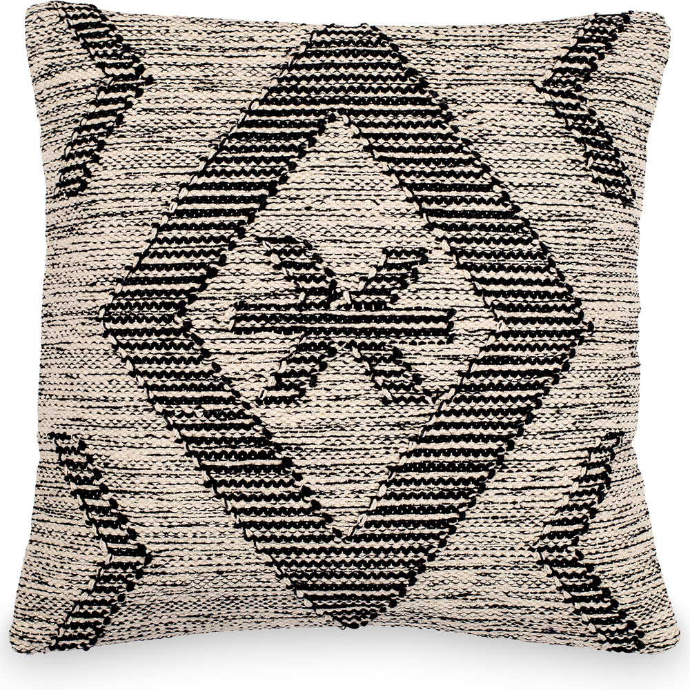  Buy Square Cotton Cushion in Boho Bali Style, cover + filling - Rita Black 60192 - in the EU