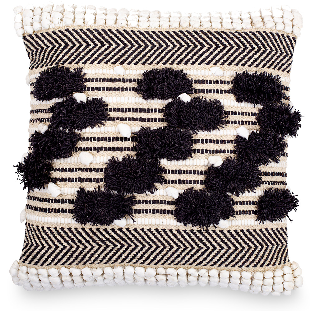  Buy Square Cotton Cushion in Boho Bali Style, cover + filling - Sabrina Grey 60193 - in the EU