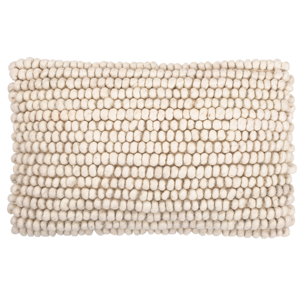  Buy Rectangular Cushion in Boho Bali Style, Wool, cover + filling - Sarah White 60196 - in the EU