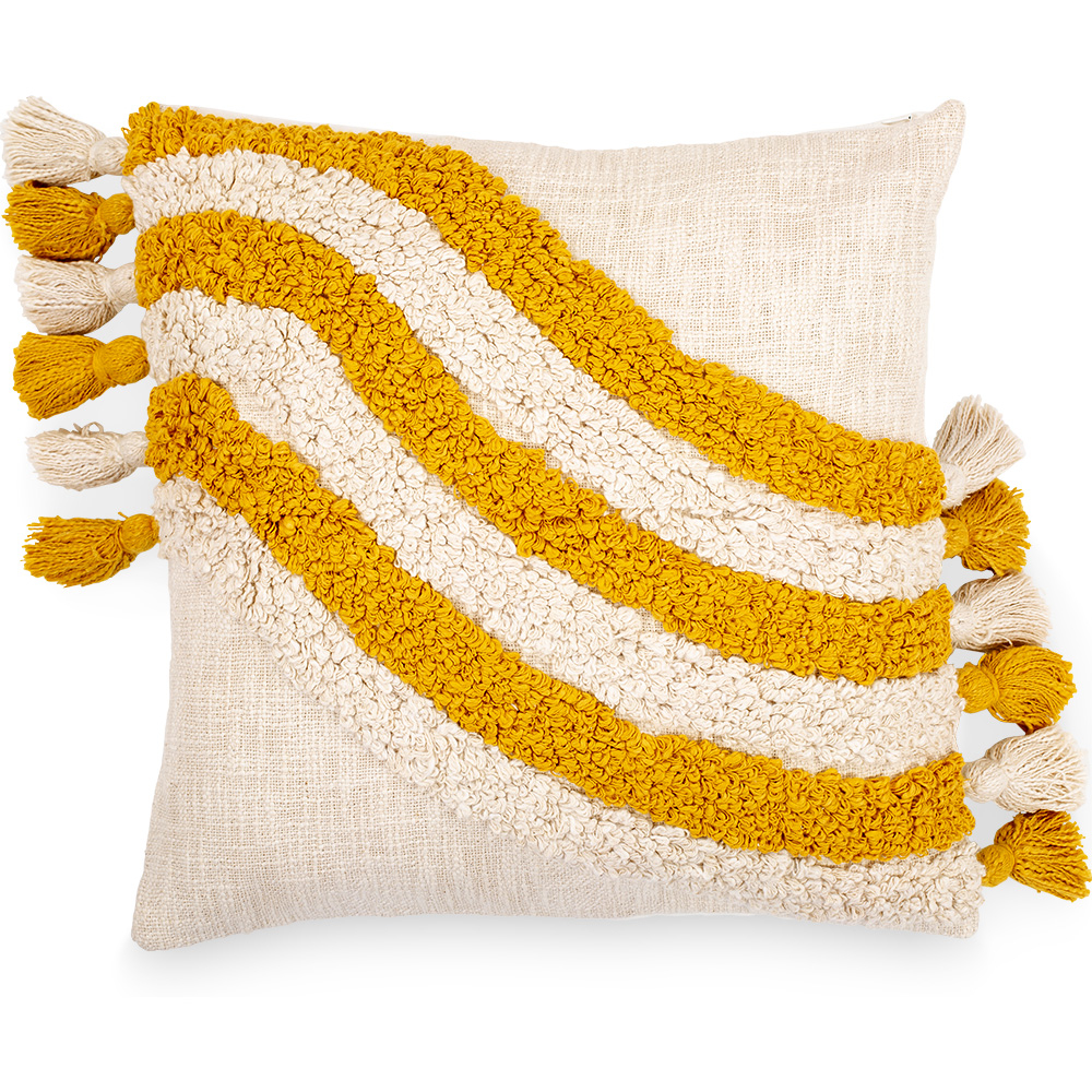  Buy Boho Bali Style Cushion - Cover and Filling Included - Karie Yellow 60211 - in the EU