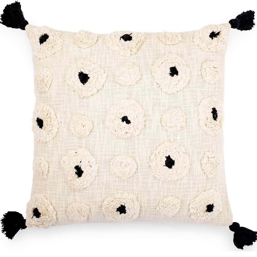  Buy Boho Bali Style Cushion - Cover and Filling Included - Eleanor Black 60223 - in the EU