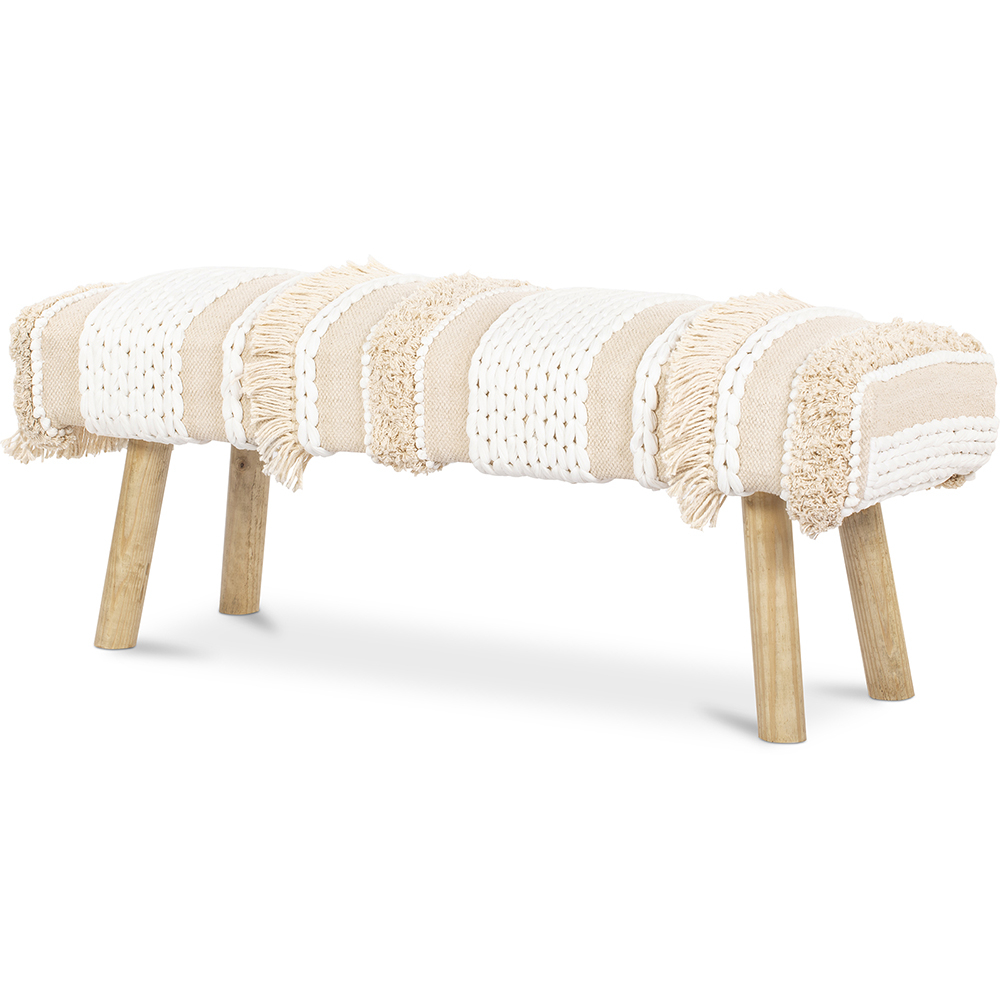  Buy Bench Upholstered , Wood  in Cotton and  Recycled yarn - Camilla Bali Cream 60252 - in the EU