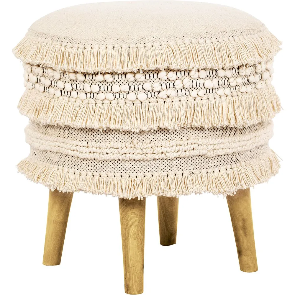 Round Pouf Stool - Boho Bali Style - Jenny  image 8