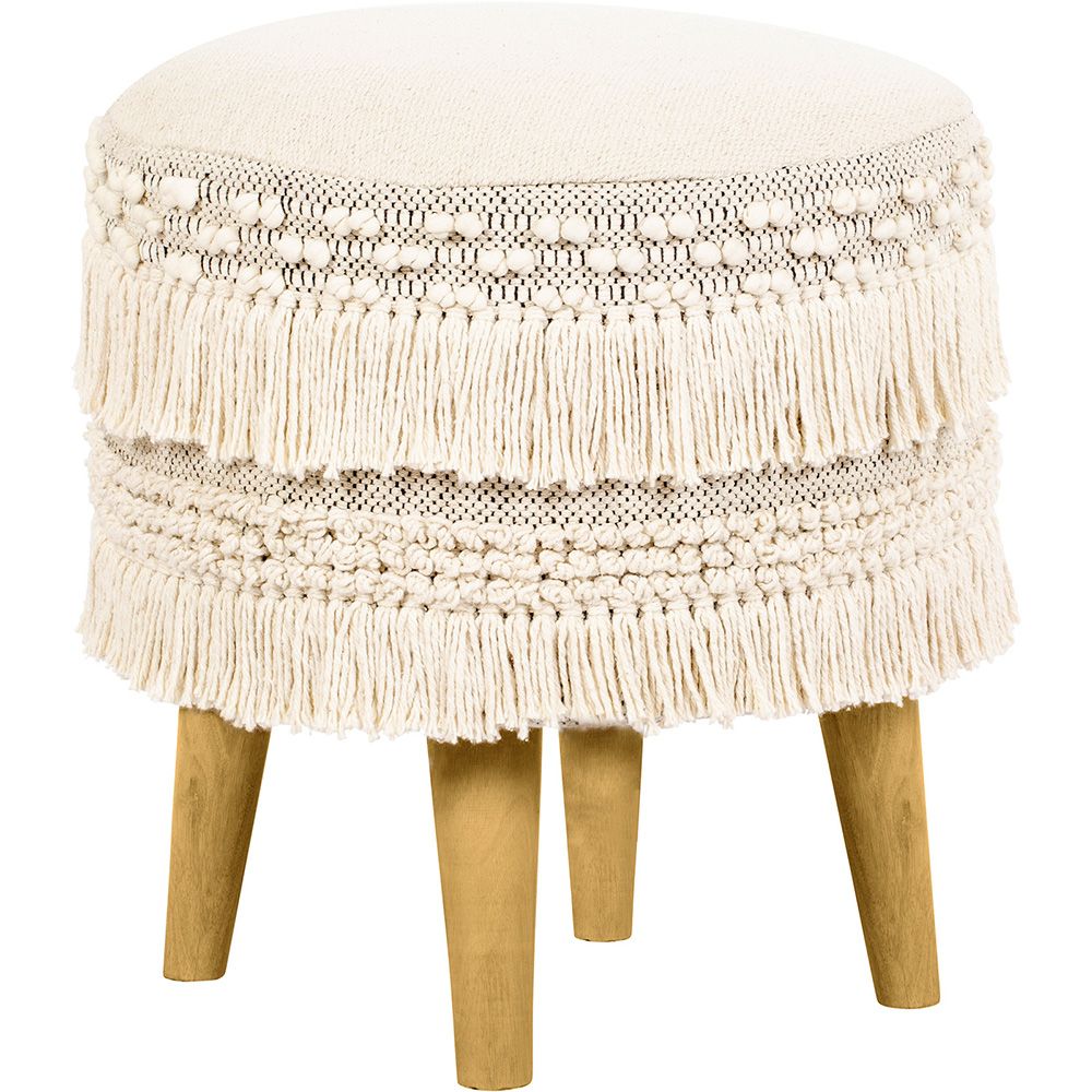 Round Pouf Stool - Boho Bali Style - Debra  image 8