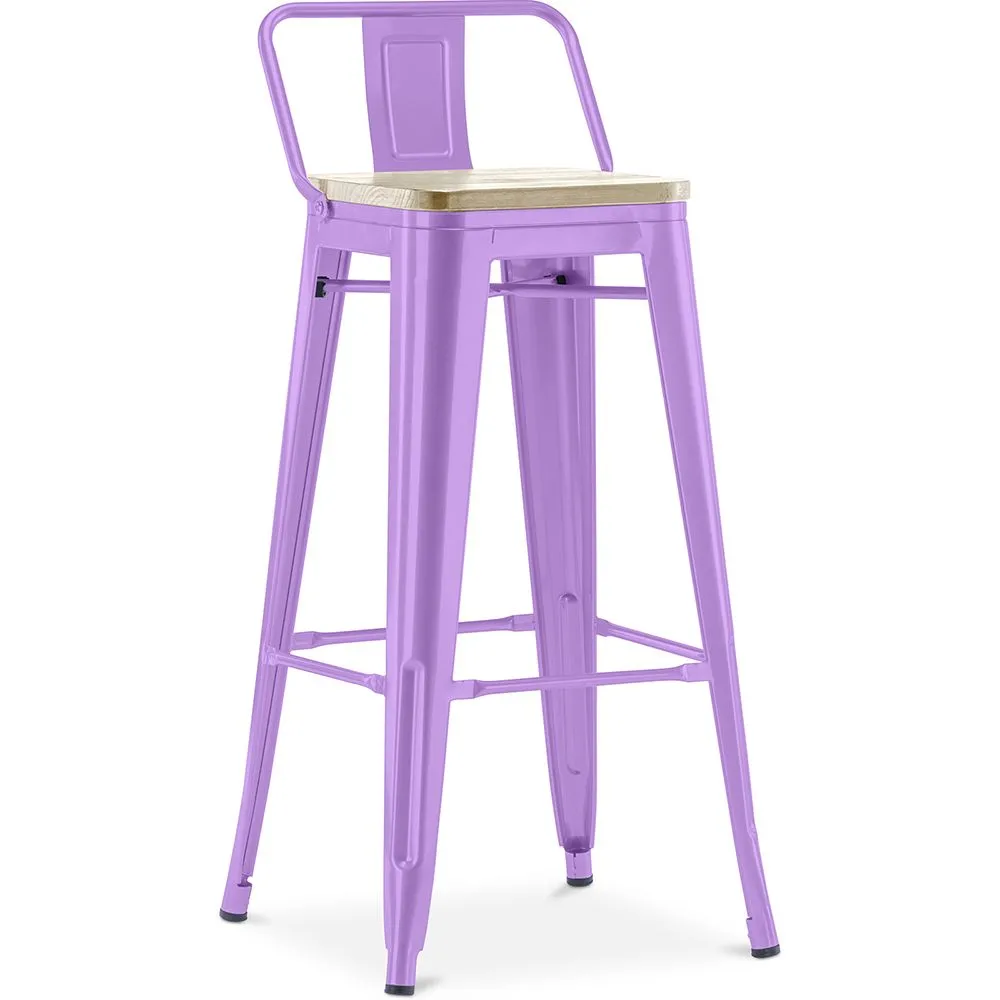 Bar Stool with Backrest - Industrial Design - 76 cm - Stylix image 8