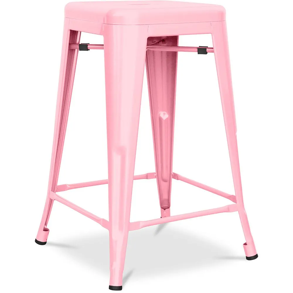 Bar Stool - Industrial Design - Matte Steel - 60cm - New edition - Stylix image 8