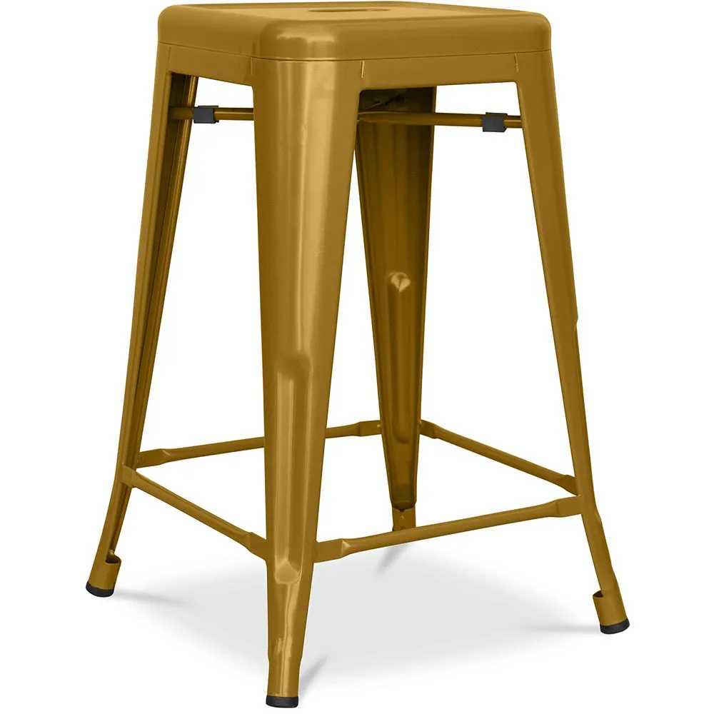 Bar Stool - Industrial Design - Matte Steel - 60cm - New edition - Stylix image 8