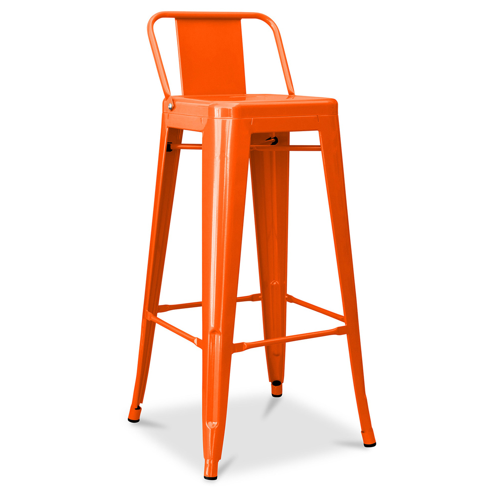  Buy Bar Stool with Backrest - Industrial Design - 76cm - New Edition - Stylix Orange 60325 - in the EU