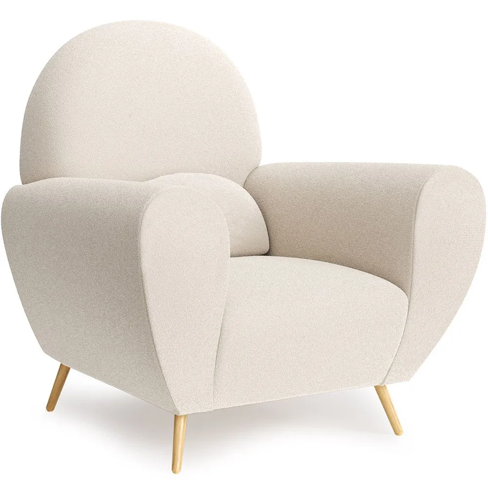 Armchair with Armrests - Upholstered in Boucle Fabric - Belise image 8