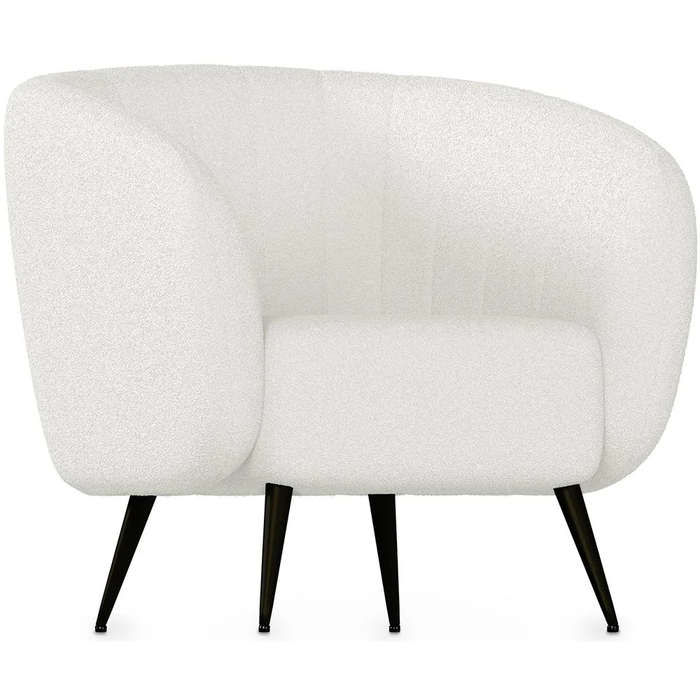 Armchair with Armrests - Upholstered in Boucle Fabric - Nuba image 8