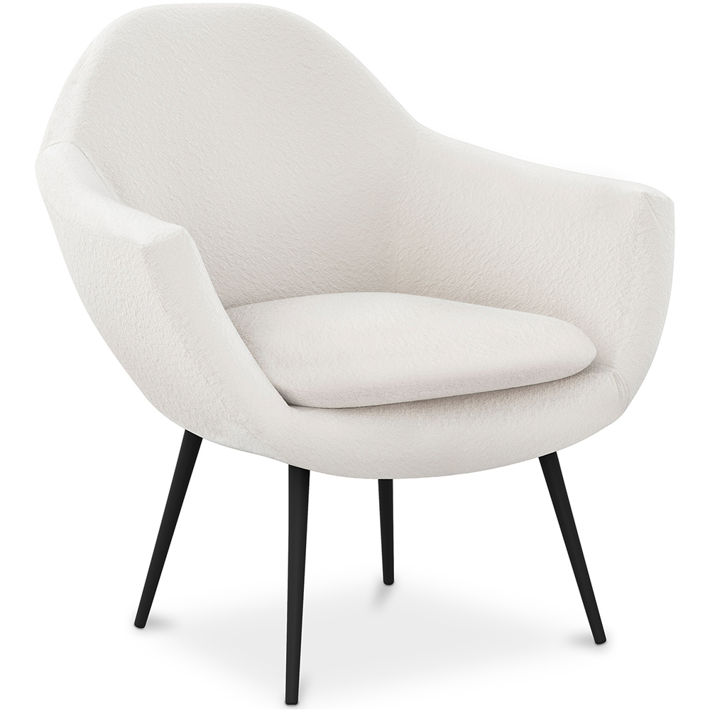  Buy Upholstered boucle accent chair in white - Eila White 60339 - in the EU