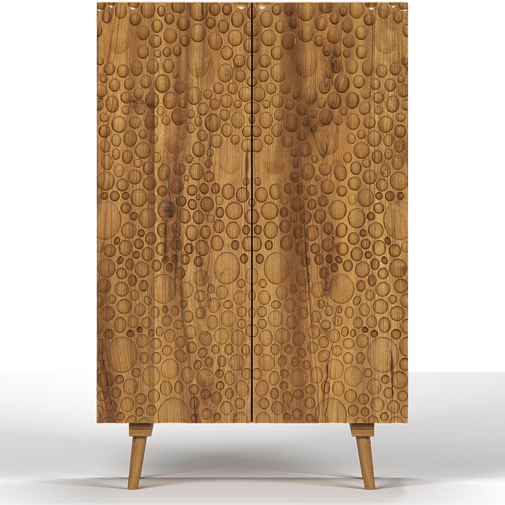  Buy Wooden Sideboard - Vintage Design Cabinet - Buble Natural wood 60382 - in the EU