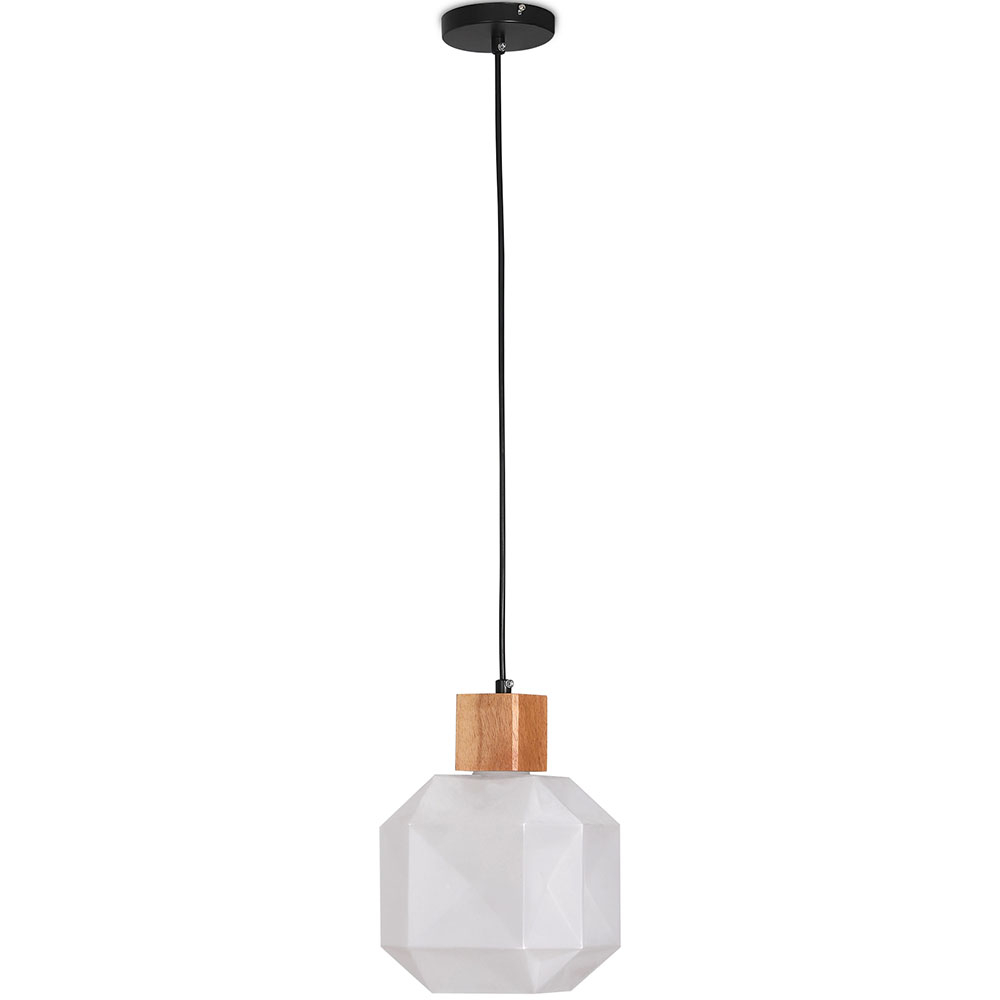  Buy Wood and Glass Ceiling Lamp - Design Pendant Lamp - Bumba White 60241 - in the EU