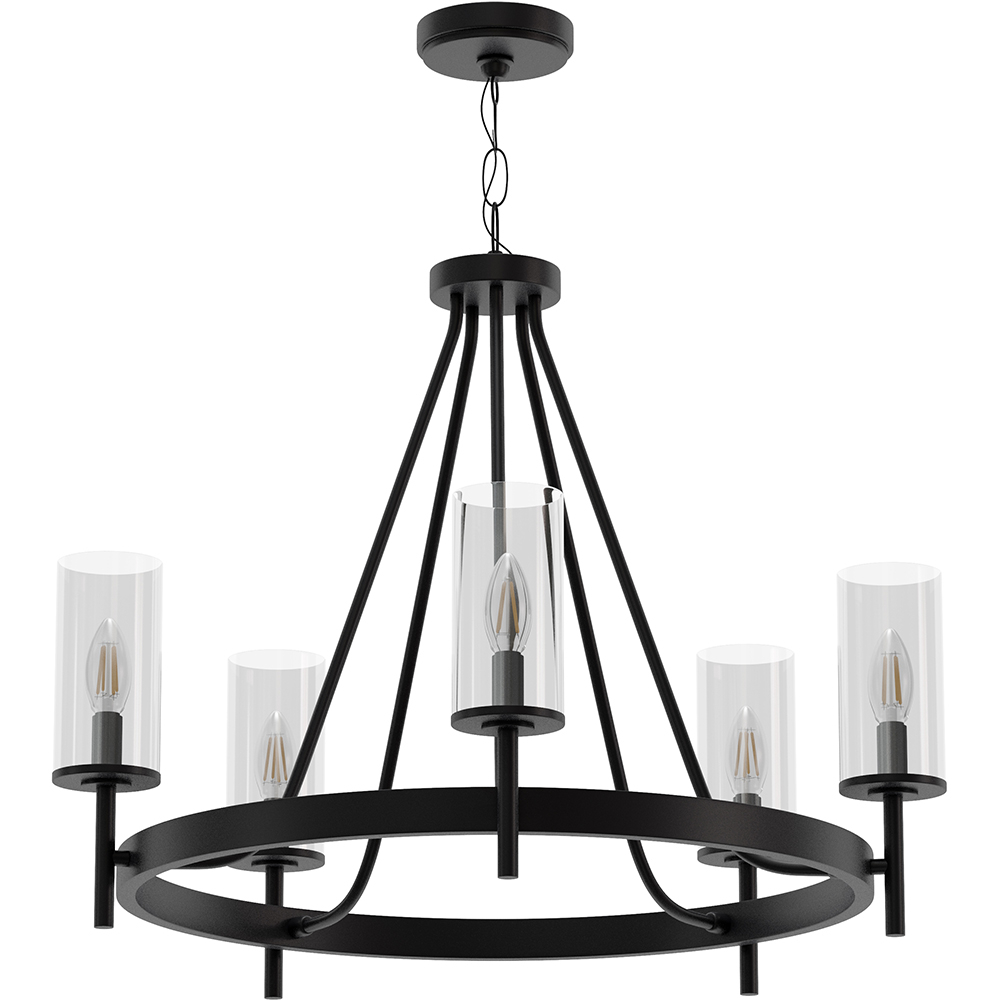  Buy Chandelier Ceiling Lamp Vintage Style in Metal - Loney Black 60406 - in the EU