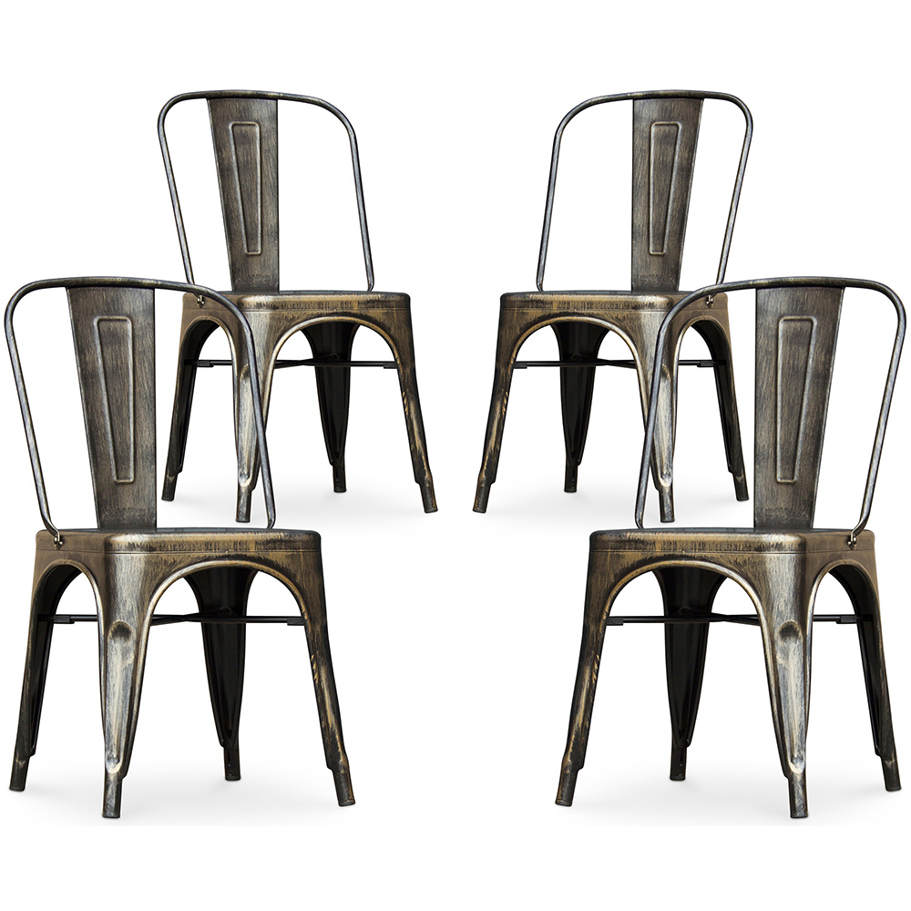  Buy Pack of 4 Dining Chairs - Industrial Design - New Edition - Stylix Metallic bronze 60437 - in the EU