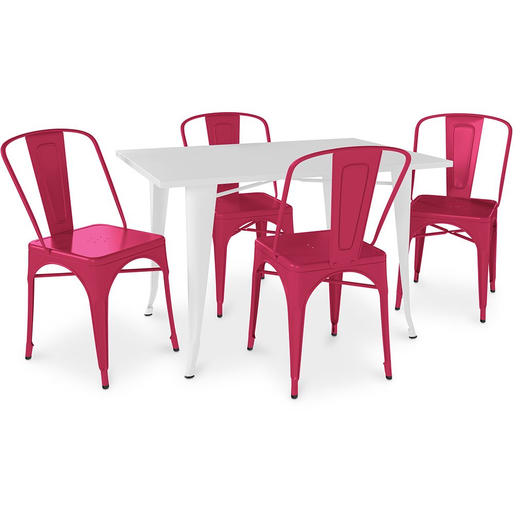 Pack Dining Table and 4 Dining Chairs Industrial Design - New Edition- Bistrot Stylix image 8