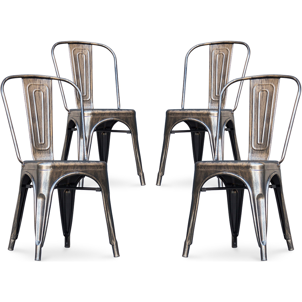  Buy Pack of 4 Dining Chairs - Industrial Design - New Edition - Stylix Metallic bronze 60449 - in the EU
