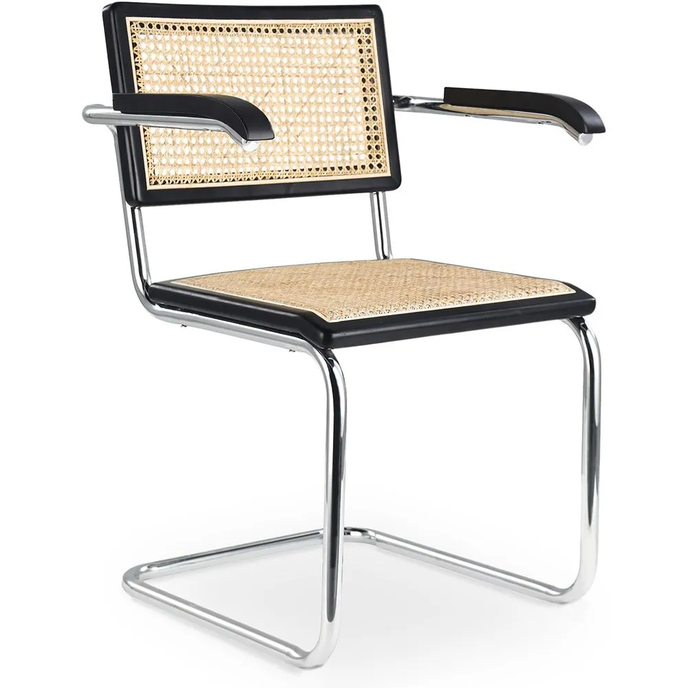 Dining Chair with Armrests - Vintage Design - Wood and Rattan - Bruna image 8