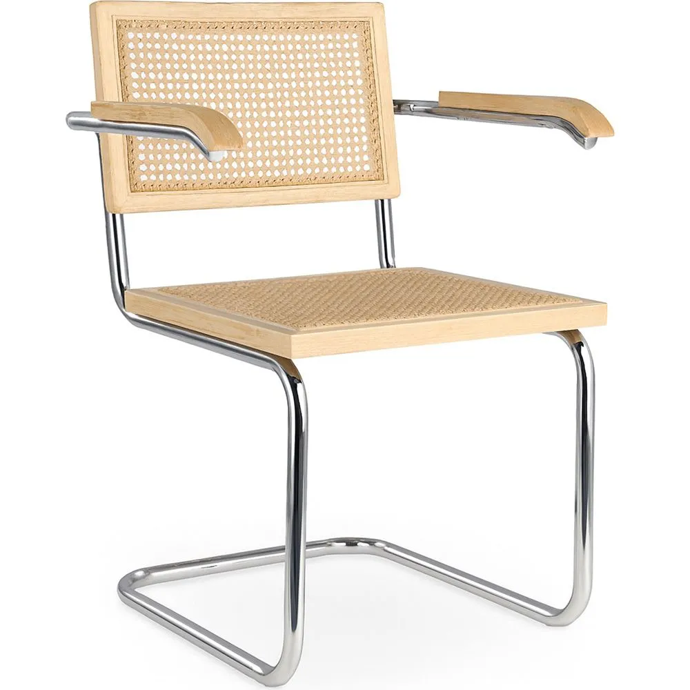Dining Chair with Armrests - Vintage Design - Wood and Rattan - Bruna image 8