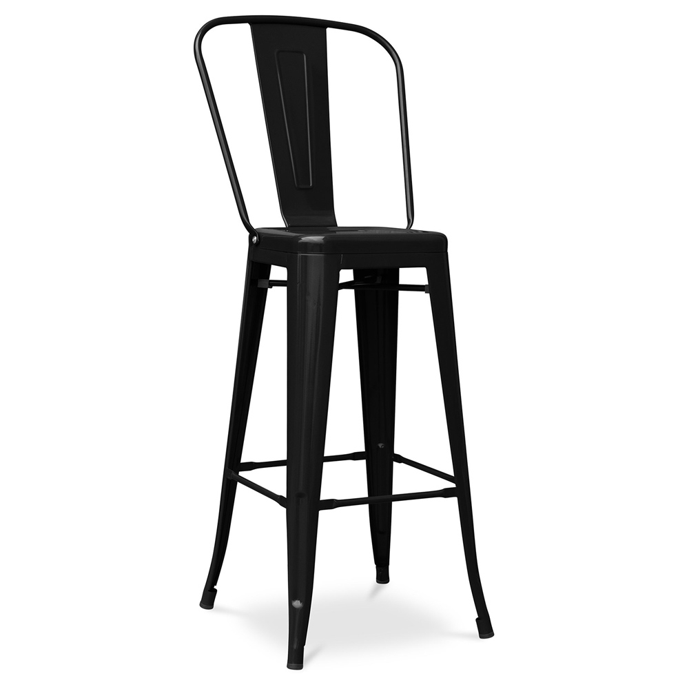  Buy Stylix square bar stool with backrest  - 76cm Black 99958347 - in the EU