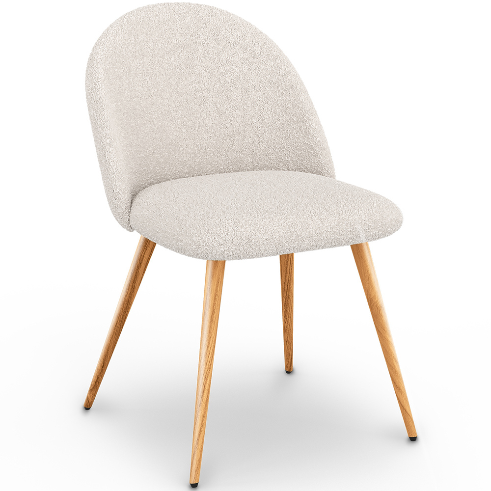  Buy Dining Chair in Scandinavian Design, upholstered in white boucle - Evelyne White 60460 - in the EU