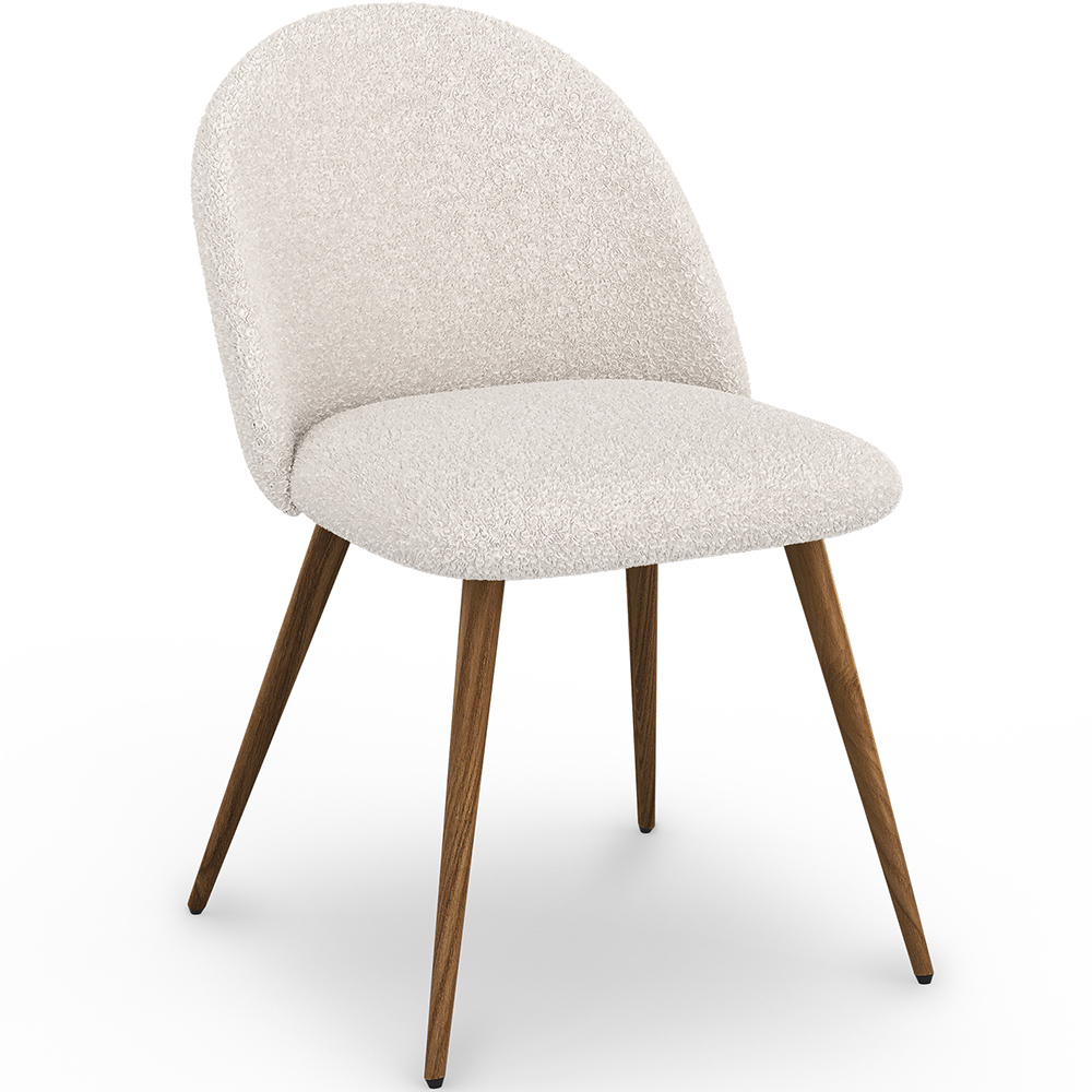  Buy Dining Chair - Upholstered in Bouclé Fabric - Scandinavian - Evelyne White 60480 - in the EU