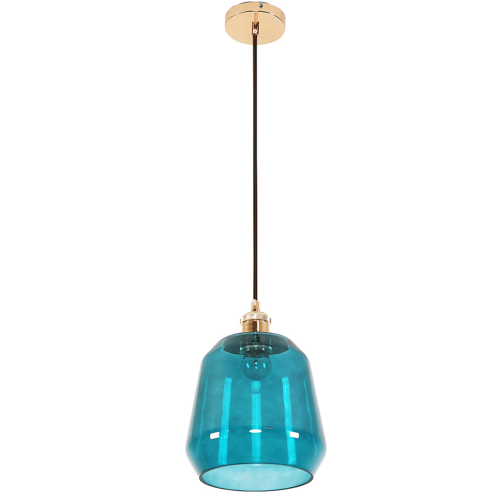  Buy Ceiling Lamp - Pendant Lamp - Glass and Metal - Amaia Blue 60530 - in the EU