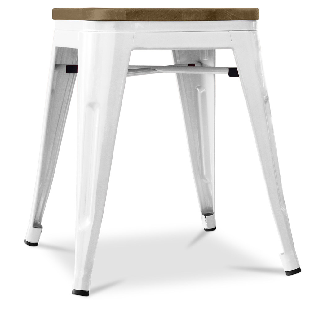  Buy Industrial Design Stool - Wood & Steel - 45cm -Stylix White 58350 - in the EU